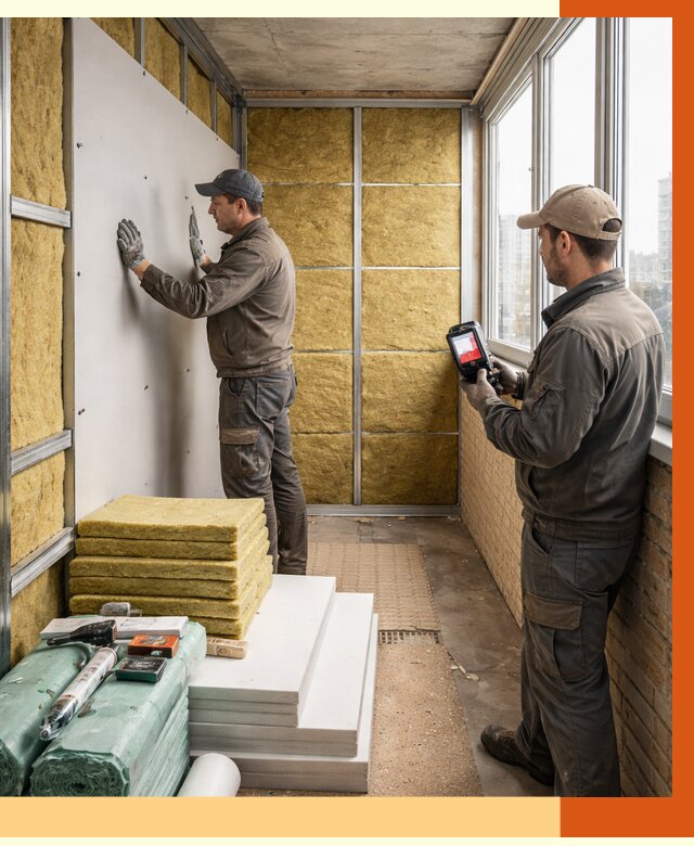 Утепление балкона в Баксане от 4546 руб. под ключ | ТепломастерБкс